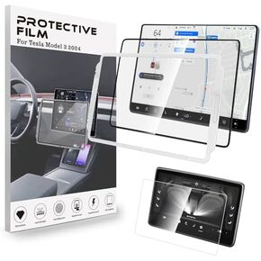 2024 Upgrade Screen Protector for Tesla Model 3/Y, 15" Tempered Glass Touchscreen Protector Accessories for Tesla Model Y (2024-2020) Model 3 (2023-2017) Anti-Scratch & Anti-Fingerprint - Glossy