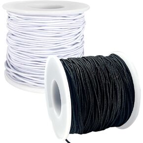 Elastic String for Bracelets, 2 Rolls 1mm Stretchy Bracelet String, Elastic Cord for Jewelry Making, Beading, Necklaces and Crafts