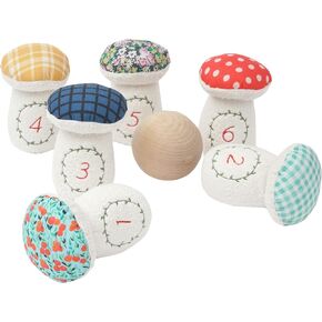 Manhattan Toy Decorative 8-Piece Soft Toadstool Junior Bowling Set for Kids 3 Years and Up