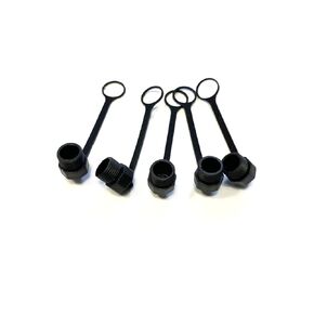 5Pcs M12 Connector Dust Cover for Female Connector, M12 Plastic Protective Cap M12 Black Bolt Covers Screw Caps Assortment Kit for Panel-Mount Sockets