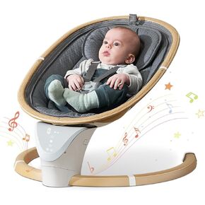 Baby Swing for Newborns, Baby Swings for Infants Boys Girls with 5 Swing Speeds Timing Function & Music, Remote Control Portable Baby Swing
