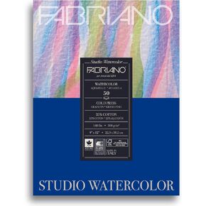 Fabriano Studio Cold Press Watercolor Pad, 9 x 12, White