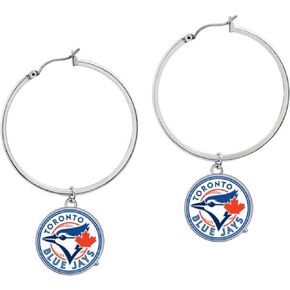 Game Time 101559 MLB Toronto Blue Jays Hoop Earrings