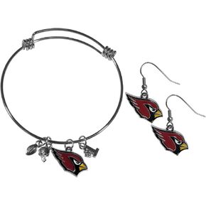 Siskiyou NFL womens Dangle Earrings and Charm Bangle Bracelet Set