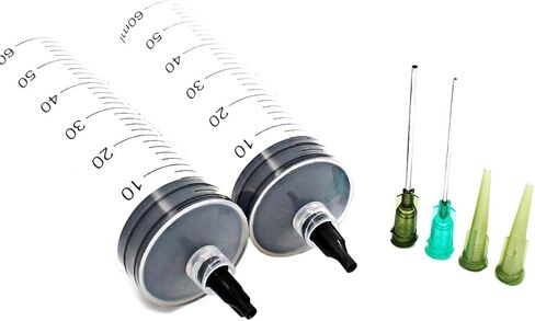BSTEAN 30 Pack - 1ml, 3ml, 5ml,10ml, 20ml Syringes with 14ga, 16ga,18ga, 20ga, 22ga and 25ga Blunt Tip Needles and Caps for Refilling and Measuring Liquids, Oil or Glue Applicator in Kuwait