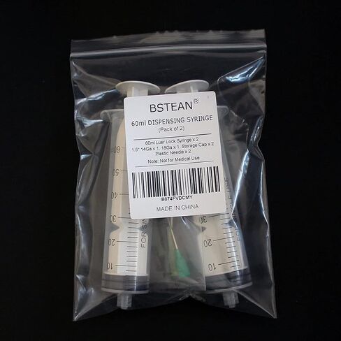 BSTEAN 30 Pack - 1ml, 3ml, 5ml,10ml, 20ml Syringes with 14ga, 16ga,18ga, 20ga, 22ga and 25ga Blunt Tip Needles and Caps for Refilling and Measuring Liquids, Oil or Glue Applicator in Kuwait