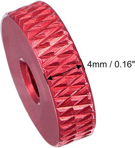 uxcell Flat Knurled Nut - M4 x 14mm x 4mm Thumb Nuts Lock Adjusting Nuts Aluminum Alloy Golden 5Pcs in Saudi Arabia