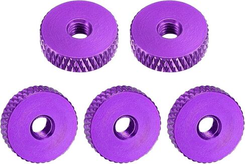 uxcell Flat Knurled Nut - M4 x 14mm x 4mm Thumb Nuts Lock Adjusting Nuts Aluminum Alloy Golden 5Pcs in Saudi Arabia