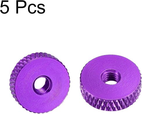 uxcell Flat Knurled Nut - M4 x 14mm x 4mm Thumb Nuts Lock Adjusting Nuts Aluminum Alloy Golden 5Pcs in Saudi Arabia