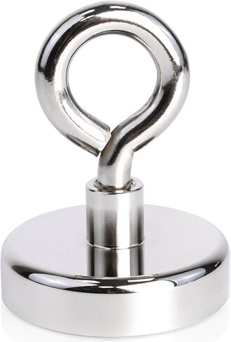 Fishing Magnets, 1.89" (48mm) Super Strong Neodymium Fishing Magnets Lifting Eye-Bolt, 220lbs Heavy Duty Rare Earth Fishing Magnets, for Retrieving in River, Magnetic Fishing, Lifting and Pick up in Saudi Arabia