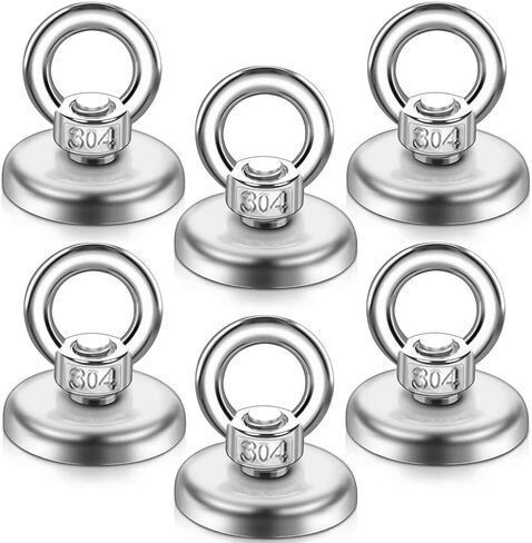 Fishing Magnets, 1.89" (48mm) Super Strong Neodymium Fishing Magnets Lifting Eye-Bolt, 220lbs Heavy Duty Rare Earth Fishing Magnets, for Retrieving in River, Magnetic Fishing, Lifting and Pick up in Saudi Arabia