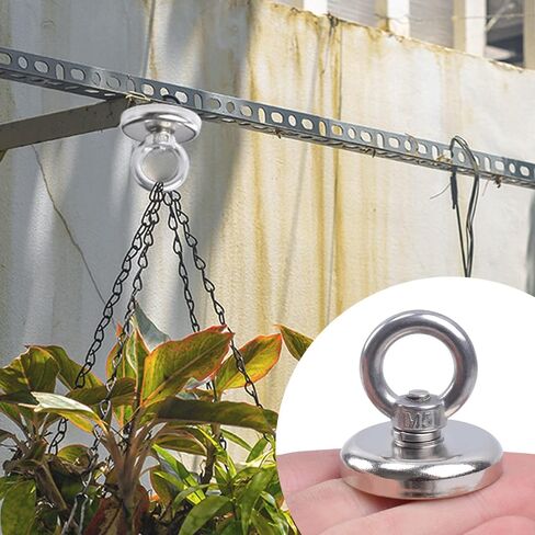 Fishing Magnets, 1.89" (48mm) Super Strong Neodymium Fishing Magnets Lifting Eye-Bolt, 220lbs Heavy Duty Rare Earth Fishing Magnets, for Retrieving in River, Magnetic Fishing, Lifting and Pick up in Saudi Arabia