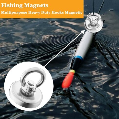 Fishing Magnets, 1.89" (48mm) Super Strong Neodymium Fishing Magnets Lifting Eye-Bolt, 220lbs Heavy Duty Rare Earth Fishing Magnets, for Retrieving in River, Magnetic Fishing, Lifting and Pick up in Saudi Arabia