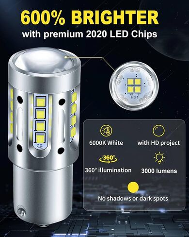 1156 لمبة LED 6000K بيضاء ساطعة للغاية 7506 BA15S 1003 1141 P21W LED استبدال للنسخ الاحتياطي عكس الذيل الفرامل وقوف السيارات بدوره أضواء الإشارة (حزمة من 2) in Saudi Arabia