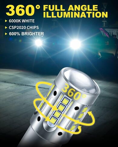 1156 لمبة LED 6000K بيضاء ساطعة للغاية 7506 BA15S 1003 1141 P21W LED استبدال للنسخ الاحتياطي عكس الذيل الفرامل وقوف السيارات بدوره أضواء الإشارة (حزمة من 2) in Saudi Arabia