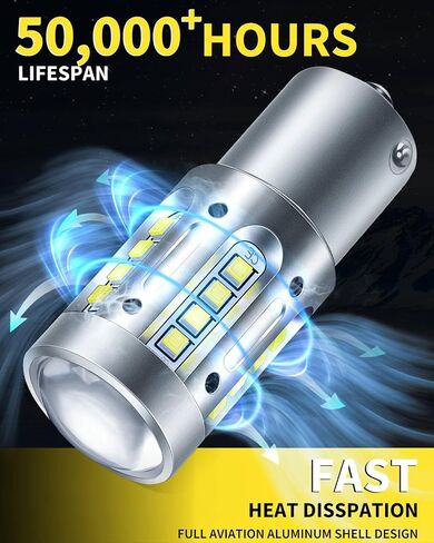 1156 لمبة LED 6000K بيضاء ساطعة للغاية 7506 BA15S 1003 1141 P21W LED استبدال للنسخ الاحتياطي عكس الذيل الفرامل وقوف السيارات بدوره أضواء الإشارة (حزمة من 2) in Saudi Arabia