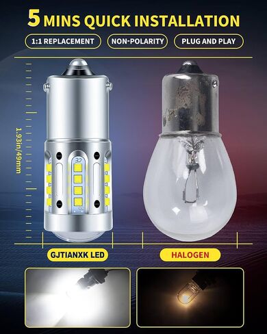 1156 لمبة LED 6000K بيضاء ساطعة للغاية 7506 BA15S 1003 1141 P21W LED استبدال للنسخ الاحتياطي عكس الذيل الفرامل وقوف السيارات بدوره أضواء الإشارة (حزمة من 2) in Saudi Arabia