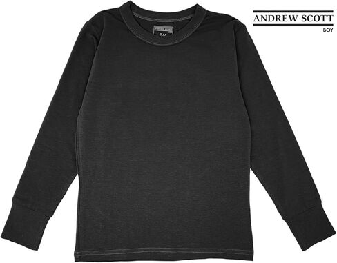 Andrew Scott Boys Long John Ultra-Soft Cotton Stretch Base Layer Underwear Sets / 3 Long Sleeve Tops + 3 Long Pants - 6 Piece in Kuwait