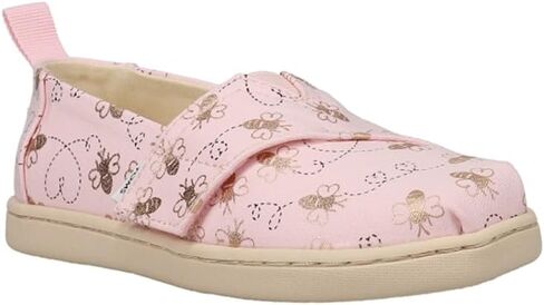 TOMS Girls Alpargata Sneaker, Barely Pink Bee Mine Foil Print, 4 Little Kid in Saudi Arabia