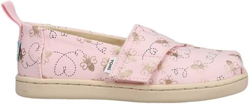 TOMS Girls Alpargata Sneaker, Barely Pink Bee Mine Foil Print, 4 Little Kid in Saudi Arabia