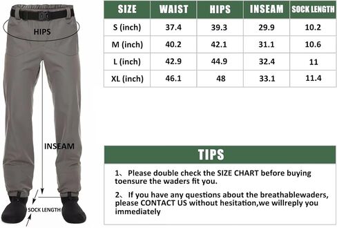 MOYUZAI Wader Pants Breathable Fly Fishing Pants with Neoprene Stocking Foot for Fishing Kayaking in Saudi Arabia