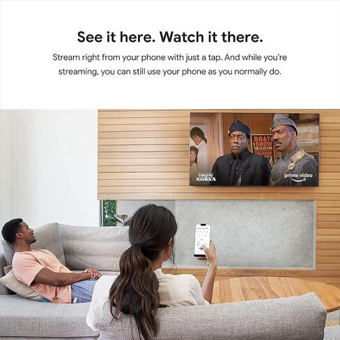 Google Chromecast - Streaming Device with HDMI Cable - Stream Shows, Music, Photos, and Sports from Your Phone to Your TV with Microfiber Cloth and Travel Carrying Pouch - Charcoal, Black in Saudi Arabia