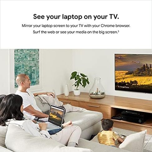 Google Chromecast - Streaming Device with HDMI Cable - Stream Shows, Music, Photos, and Sports from Your Phone to Your TV with Microfiber Cloth and Travel Carrying Pouch - Charcoal, Black in Saudi Arabia