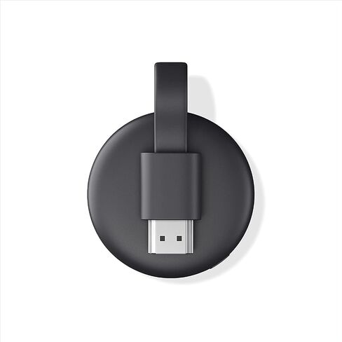 Google Chromecast - Streaming Device with HDMI Cable - Stream Shows, Music, Photos, and Sports from Your Phone to Your TV with Microfiber Cloth and Travel Carrying Pouch - Charcoal, Black in Saudi Arabia