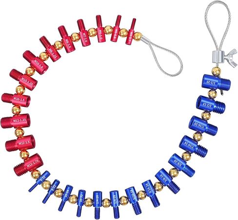 Nut and Bolt Thread Checker (Red & Blue) Nut and Bolt Size Gauge- 23 Inch & 21 Metric New Individually Assembled Thread Gauge Suitable for Detecting Fixed Bolts or Threaded Holes in Enclosed Areas in Saudi Arabia