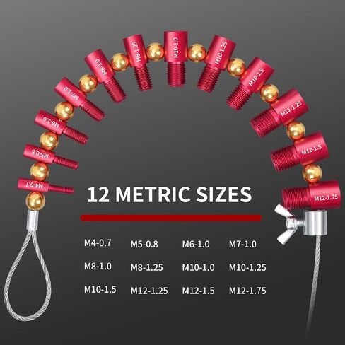 Nut and Bolt Thread Checker (Red & Blue) Nut and Bolt Size Gauge- 23 Inch & 21 Metric New Individually Assembled Thread Gauge Suitable for Detecting Fixed Bolts or Threaded Holes in Enclosed Areas in Saudi Arabia