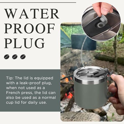 ماكينة ضغط فرنسية للسفر من YETI Rambler سعة 14 أونصة - ماكينة صنع القهوة المبتكرة - ملحقات أكواب للتخمير أثناء التنقل in Kuwait