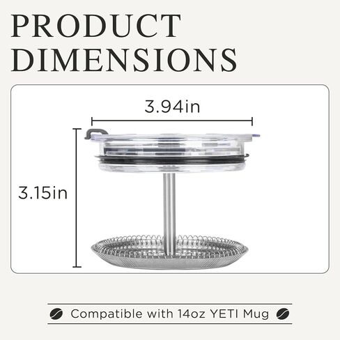 ماكينة ضغط فرنسية للسفر من YETI Rambler سعة 14 أونصة - ماكينة صنع القهوة المبتكرة - ملحقات أكواب للتخمير أثناء التنقل in Kuwait