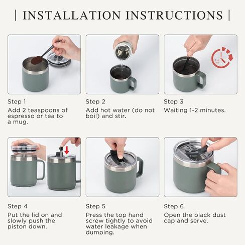 ماكينة ضغط فرنسية للسفر من YETI Rambler سعة 14 أونصة - ماكينة صنع القهوة المبتكرة - ملحقات أكواب للتخمير أثناء التنقل in Kuwait