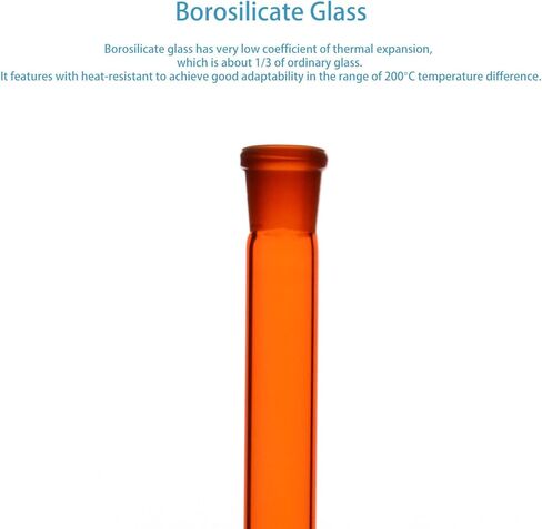 stonylab Glass Volumetric Flask, Class A Amber Volumetric Flask with Glass Stopper, Borosilicate Glass Heavy Wall Amber Volumetric Flask Tolerance ±0.03 ml - 25 ml in Kuwait