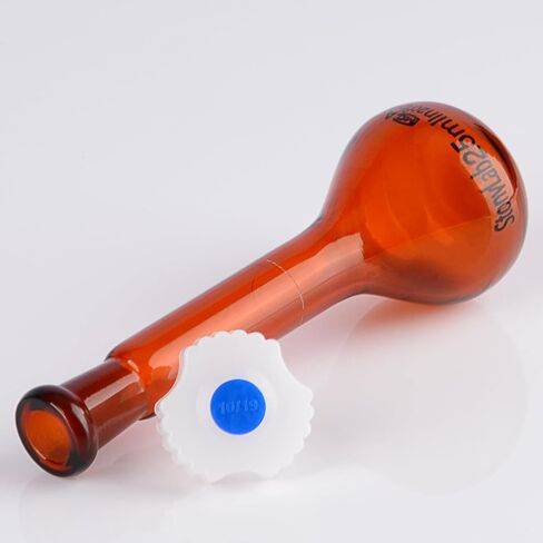 stonylab Glass Volumetric Flask, Class A Amber Volumetric Flask with Glass Stopper, Borosilicate Glass Heavy Wall Amber Volumetric Flask Tolerance ±0.03 ml - 25 ml in Kuwait