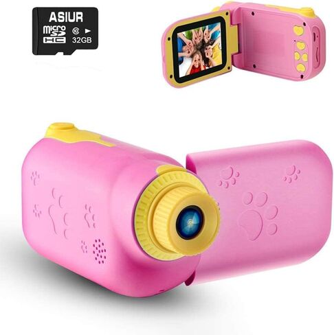 Kids Camera for Toddler Girls Boys Aged 3-9, Kids Toys Digital Camera for 3 4 5 6 7 8 9 Year Old Girls, Children Toy Camera Birthday Gift for Kids with 32GB SD Card, Pink in Kuwait