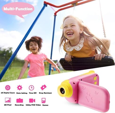 Kids Camera for Toddler Girls Boys Aged 3-9, Kids Toys Digital Camera for 3 4 5 6 7 8 9 Year Old Girls, Children Toy Camera Birthday Gift for Kids with 32GB SD Card, Pink in Kuwait