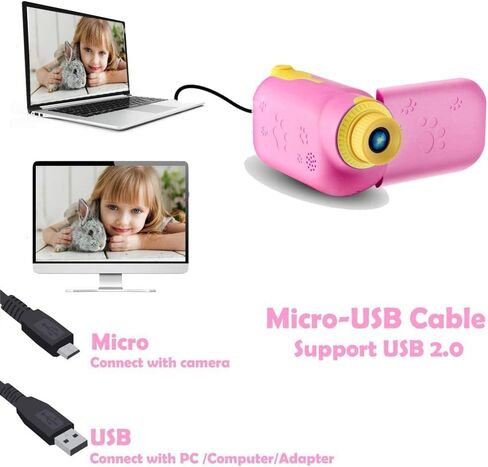 Kids Camera for Toddler Girls Boys Aged 3-9, Kids Toys Digital Camera for 3 4 5 6 7 8 9 Year Old Girls, Children Toy Camera Birthday Gift for Kids with 32GB SD Card, Pink in Kuwait