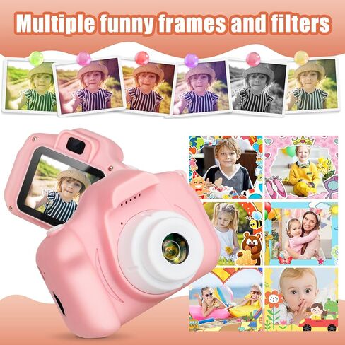 Kids Camera,Portable Children Selfie Camera Toys Girls Boys Gifts for Age 3-12 Toddler HD Digital Video Cameras with 32GB SD Card in Kuwait