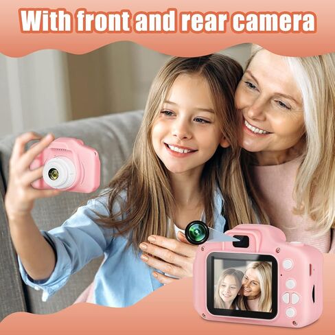 Kids Camera,Portable Children Selfie Camera Toys Girls Boys Gifts for Age 3-12 Toddler HD Digital Video Cameras with 32GB SD Card in Kuwait
