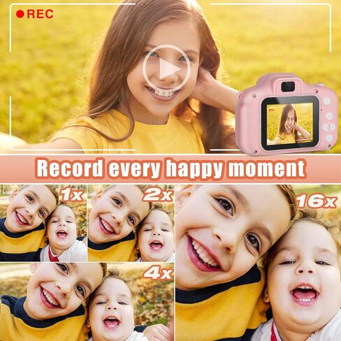 Kids Camera,Portable Children Selfie Camera Toys Girls Boys Gifts for Age 3-12 Toddler HD Digital Video Cameras with 32GB SD Card in Kuwait