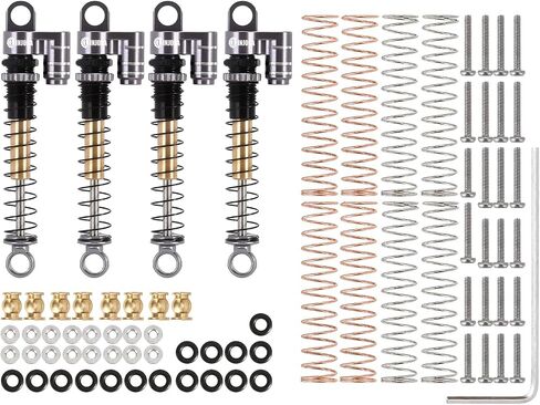 INJORA 43mm Shocks Aluminum Threaded Tele Absorber Damper Upgrades Parts Accessories for Axial SCX24 Bronco Gladiator Deadbolt JLU C10 (Grey) in Saudi Arabia