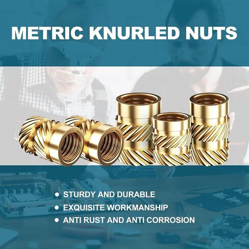 220Pcs Heat Set Insert Assortment, Premium M2 M2.5 M3 M4 M5 M6 Metric Threaded Inserts Brass Female Hot Melt Knurled Nut Inserts Embedment Kit for Plastic and 3D Printing Components in Saudi Arabia