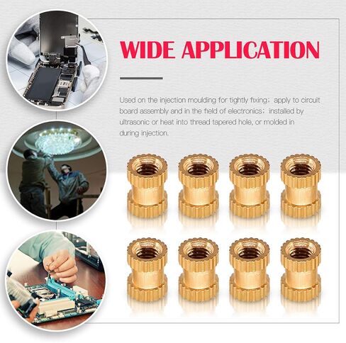 Hilitchi 460 قطعة M2 M3 M4 M5 أنثى خيط نحاسي مخرش ملولب إدراج مجموعة متنوعة من المكسرات، أجزاء مضمنة، مضغوطة في الفتحات للمطبوعات ثلاثية الأبعاد والمزيد من المشاريع in Kuwait