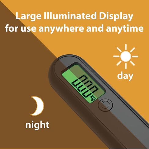 ميزان أمتعة رقمي محمول، ميزان أمتعة السفر المعلق، فحص الوزن، سعة 110 رطل، البطارية متضمنة، أسود in Kuwait