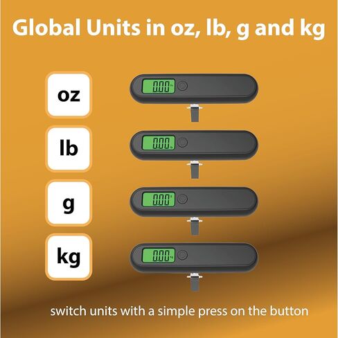 ميزان أمتعة رقمي محمول، ميزان أمتعة السفر المعلق، فحص الوزن، سعة 110 رطل، البطارية متضمنة، أسود in Kuwait