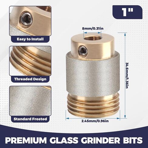 قطع مطحنة زجاجية للزجاج الملون (1 بوصة)، أدوات ومستلزمات الزجاج الملون لمطحنة الزجاج الملون، تستخدم على نطاق واسع لفنون معالجة الزجاج والديكور - من جودورا in Kuwait