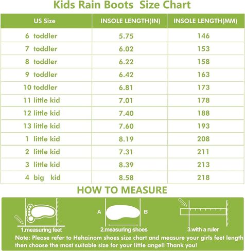 Hehainom Toddler Kids Rain Boots for Girls Boys Waterproof Rainboots Easy-on Light Weight Chelsea Rain Shoes in Saudi Arabia