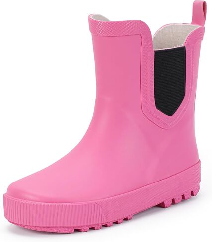 Hehainom Toddler Kids Rain Boots for Girls Boys Waterproof Rainboots Easy-on Light Weight Chelsea Rain Shoes in Saudi Arabia