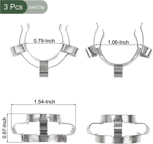 YOKIVE 3 Pcs Joint Clip, Smooth and Tough Surface | Gripping Tightly, Great for Office, Daily Use, Scientific Labs (Silver,1.02 x 0.51-Inch) in Saudi Arabia